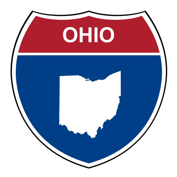 Escudo rodoviário interestadual de Ohio — Fotografia de Stock