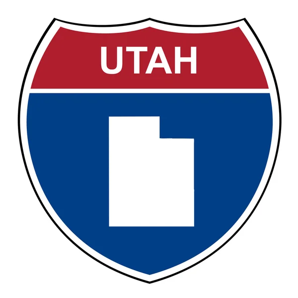 Utah interstate highway schild Stockafbeelding