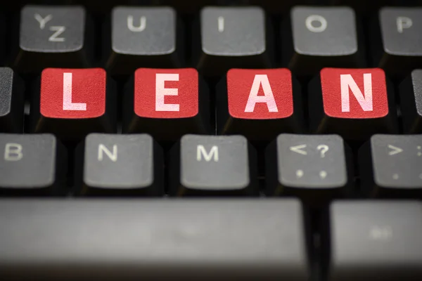 Computer keyboard with lean title — Stock Photo, Image