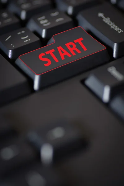 Computer keyboard with start title — Stock Photo, Image