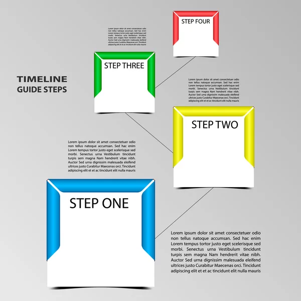 Four steps timeline template. — Stock Vector