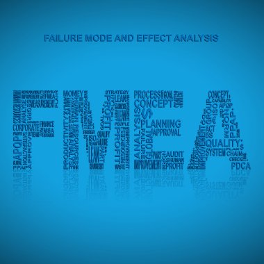 Failure mode and effect analysis typography background clipart