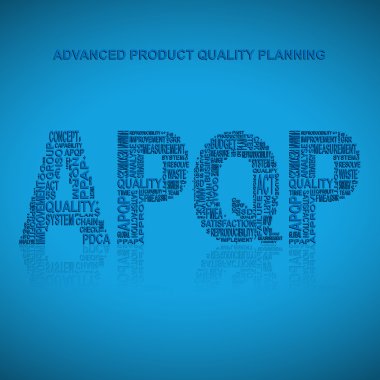 Advanced product quality planning typography background clipart