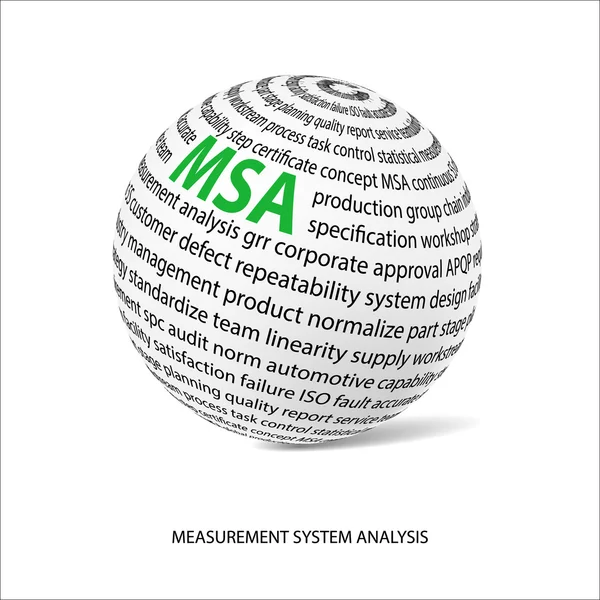Mérési rendszer elemzés szó labdát (Msa) — Stock Vector