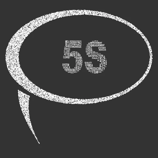 Five S typography speech bubble — Stock Vector