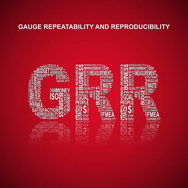 Gauge repeatability and reproducibility typography background — Stock Vector