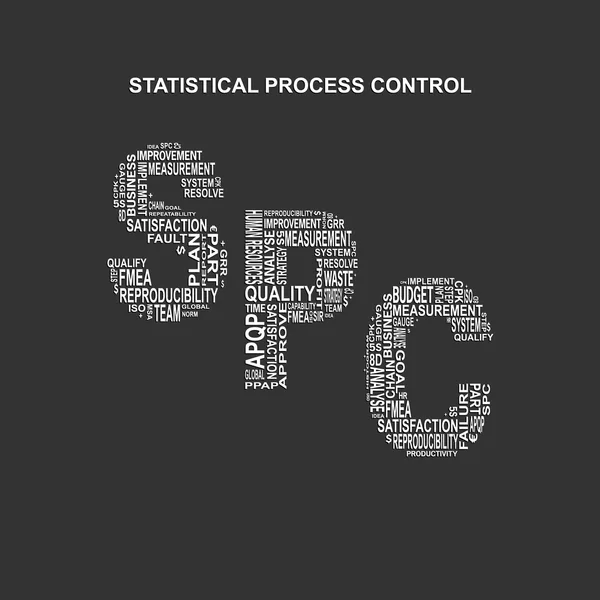 Statistische proces controle typografie achtergrond — Stockvector