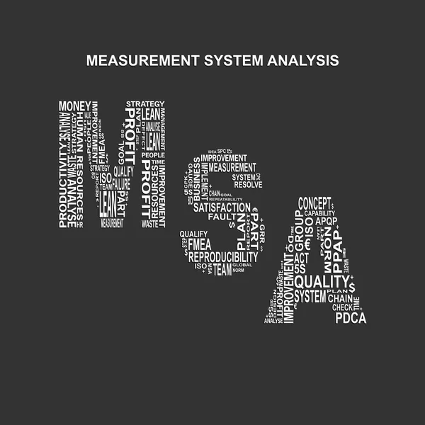 Mérési rendszer elemzés tipográfia háttér — Stock Vector