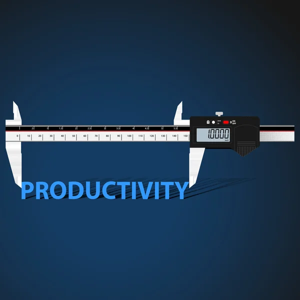 Digital slide gauge and title Productivity — Stock Vector