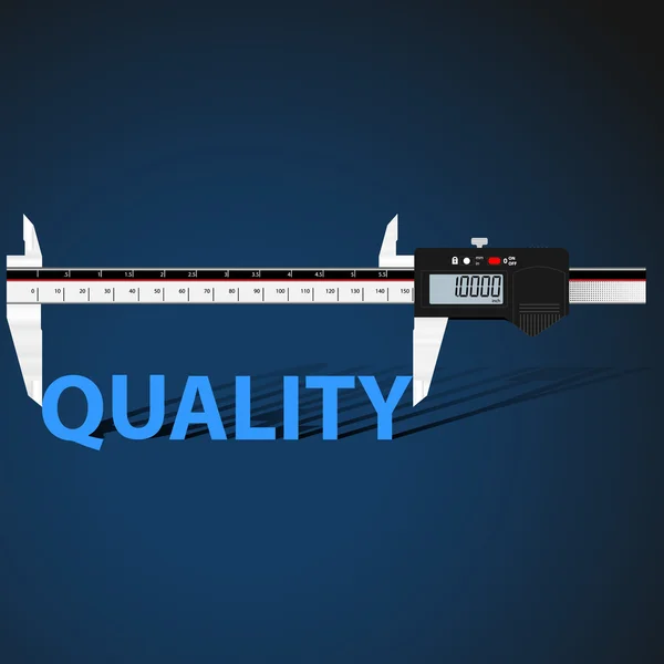 Digital slide gauge and title Quality — Stock Vector