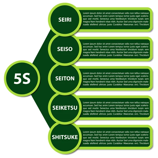 Schema della strategia 5S — Vettoriale Stock