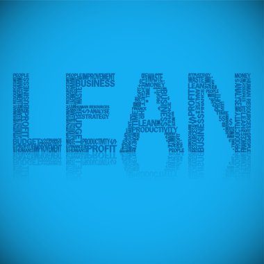 Abstract typography background with heading Lean clipart