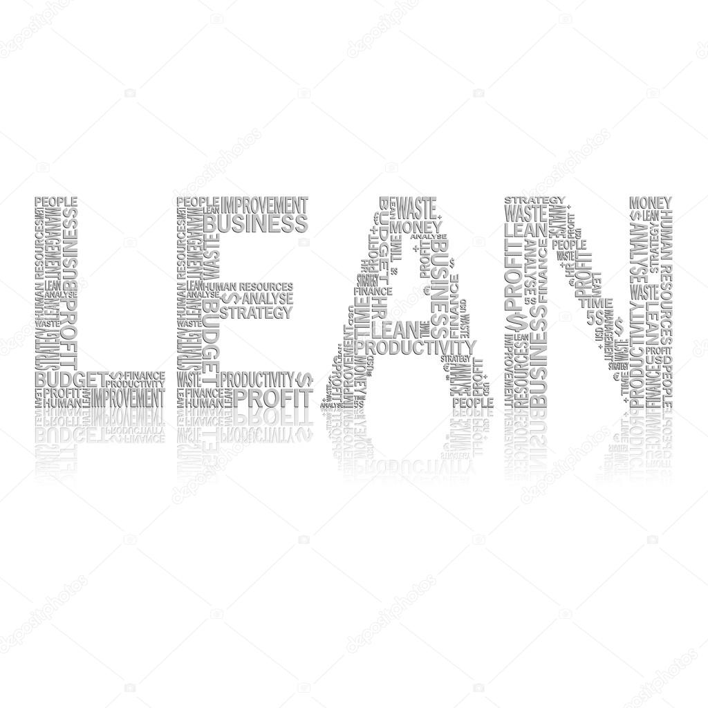Abstract typography background with heading Lean