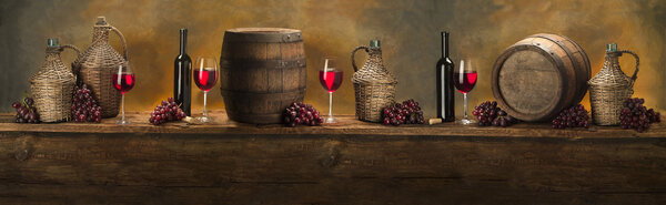 still life with red wine