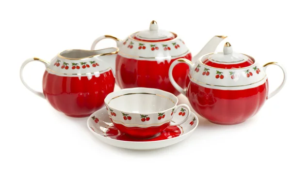 Red tea set — Stock Photo, Image