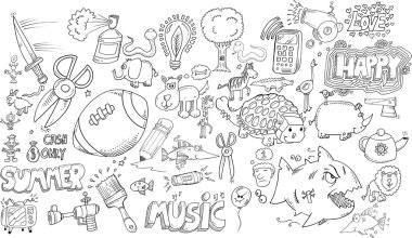 Doodle vektör çizim Set 
