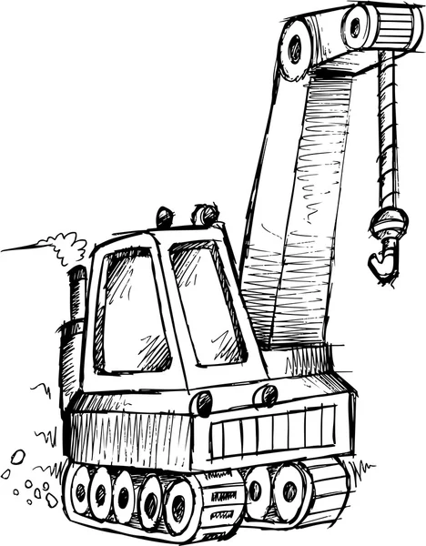 Crane Doodle Sketch Vector Illustrazione Art — Vettoriale Stock