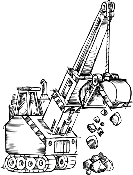 起重机的涂鸦素描矢量插图艺术 — 图库矢量图片