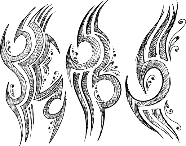 Tatuagem Esboço Doodle Vector — Vetor de Stock