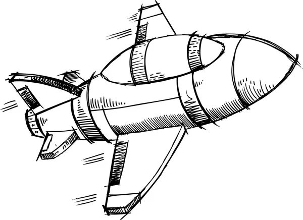 Flygplan Jet Doodle skiss vektor — Stock vektor