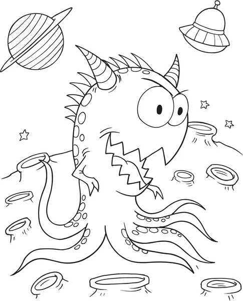 空间怪物矢量插图艺术 — 图库矢量图片