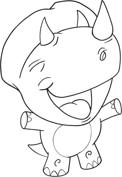 Happy Dinosaure Illustration vectorielle Art — Image vectorielle