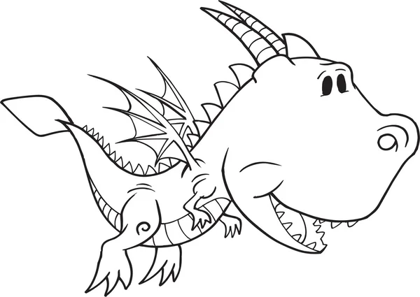 Doodle Dragon vektor Illustration konst — Stock vektor