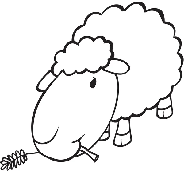 Mignon mouton Doodle vecteur Illustration Art — Image vectorielle