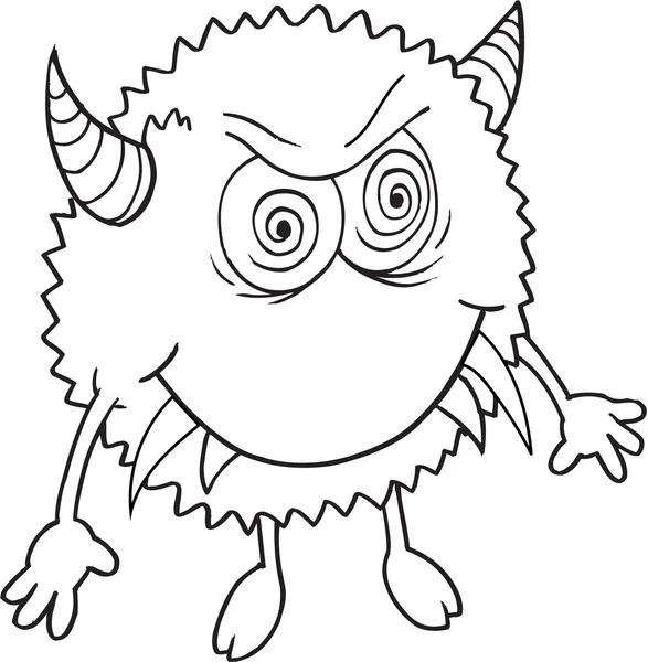 Söta arga Monster Doodle vektor Illustration konst Royaltyfria Stockvektorer