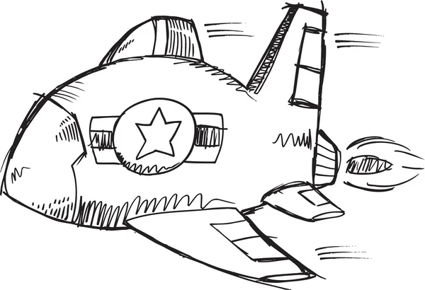 Doodle szkic sztuka wektor ilustracja Jet — Wektor stockowy