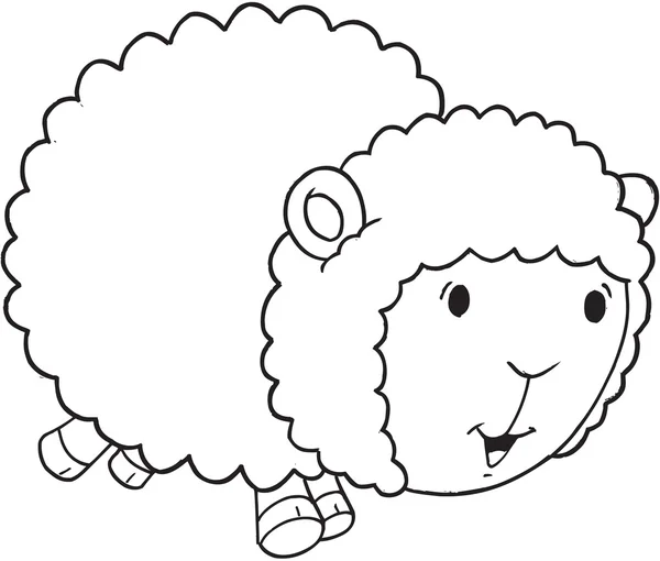 Mignon Doodle Sheep Vector Illustration Art — Image vectorielle