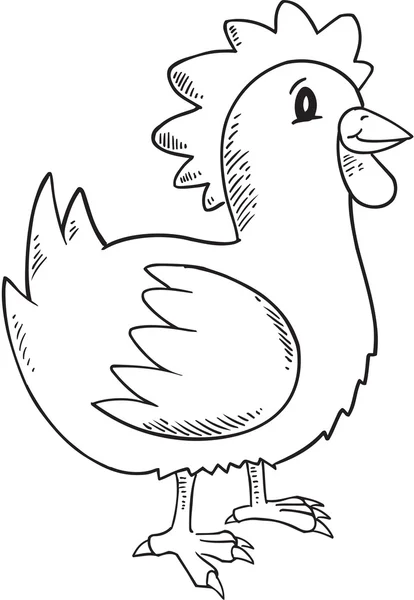 Doodle Chicken Vector Illustration Kunst — Stockvektor