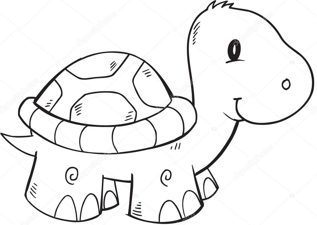 Doodle Turtle Vector Illustration Art 