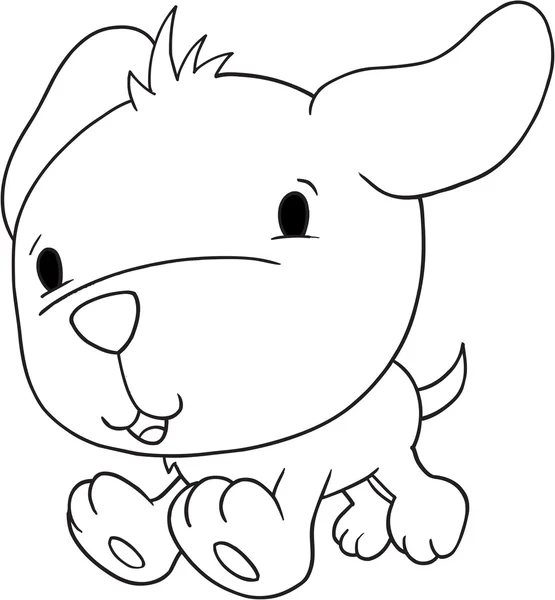 Cute Puppy Dog Doodle Vector Illustration Art — Stock Vector