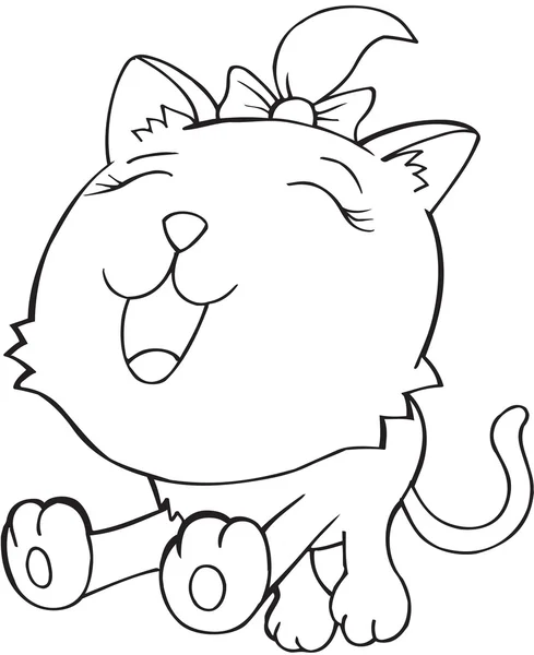 Doodle bonito gato vetor ilustração arte —  Vetores de Stock