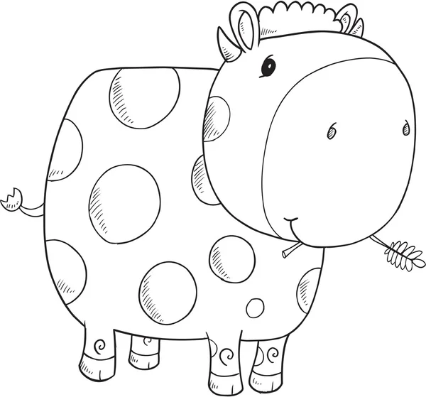 Мила Doodle Cow Векторні ілюстрації Мистецтво — стоковий вектор