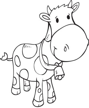 İnek vektör çizim sanat doodle 