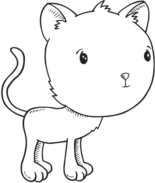 Doodle Cat Vector Illustration Arte — Archivo Imágenes Vectoriales