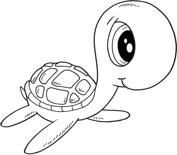 Doodle tartaruga vettoriale illustrazione Art — Vettoriale Stock
