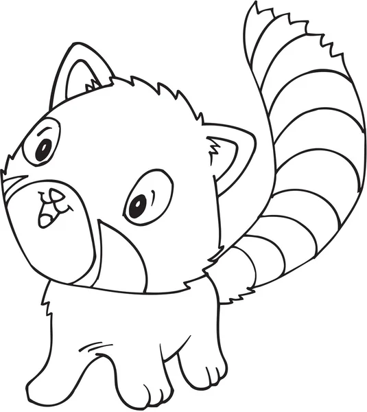 Doodle Red Panda Vector Ilustração Arte —  Vetores de Stock