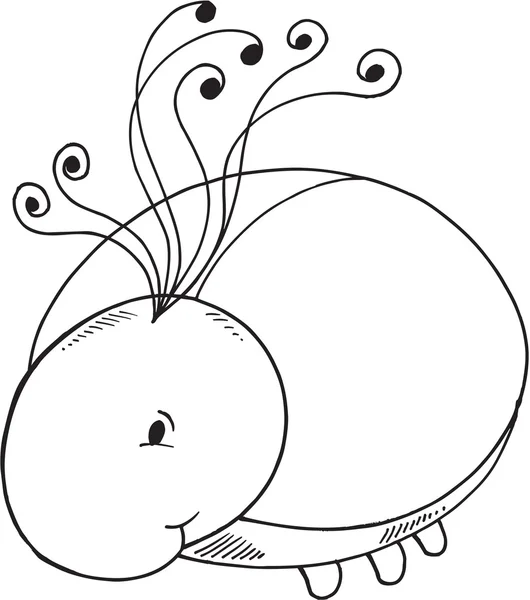 Sevimli uğur böceği Doodle vektör çizim sanat — Stok Vektör