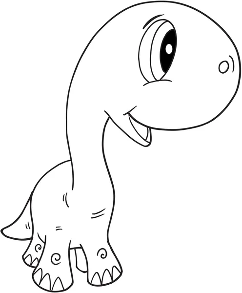 Cute Doodle Dinosaur Vector Illustration Art — Stock Vector