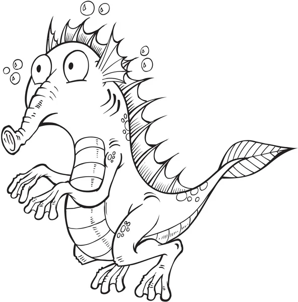 Buitenaardse Monster Doodle Vector Illustratie kunst — Stockvector