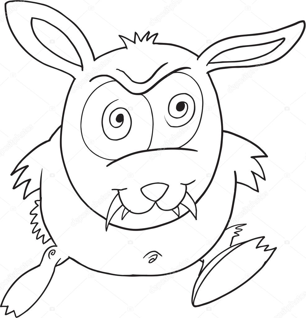 Monster Bunny Vector Illustration Art 
