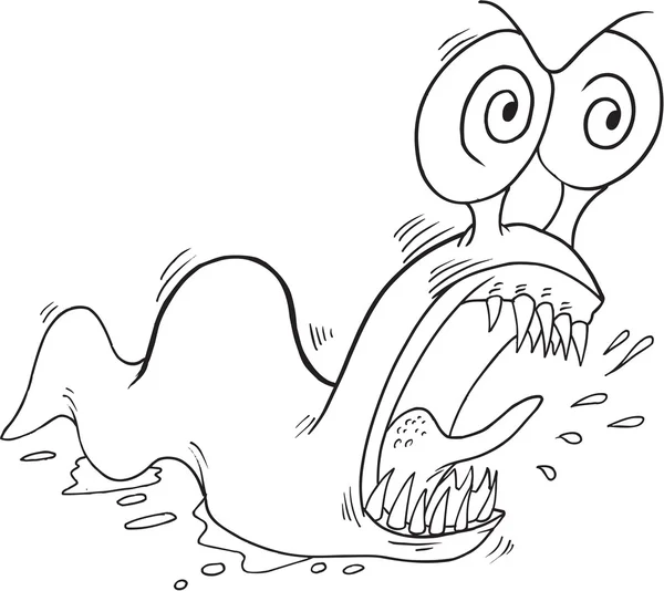 Doodle Monster Slug Illustration vectorielle Art — Image vectorielle