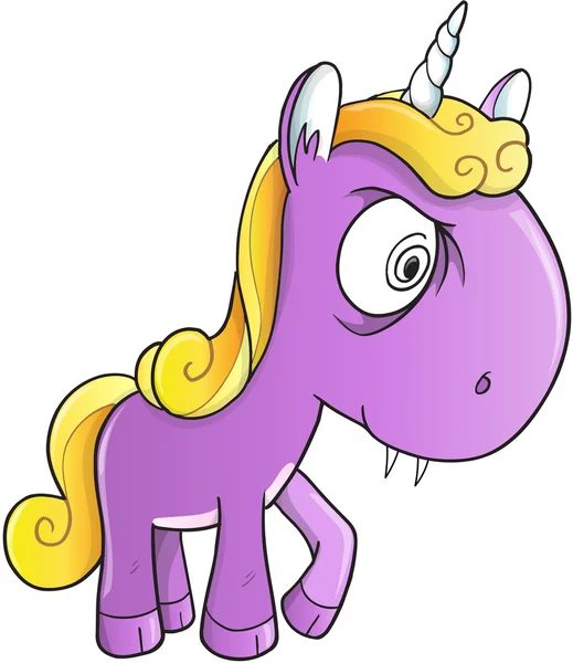 Loco loco Unicornio Vector Illustration Art — Archivo Imágenes Vectoriales