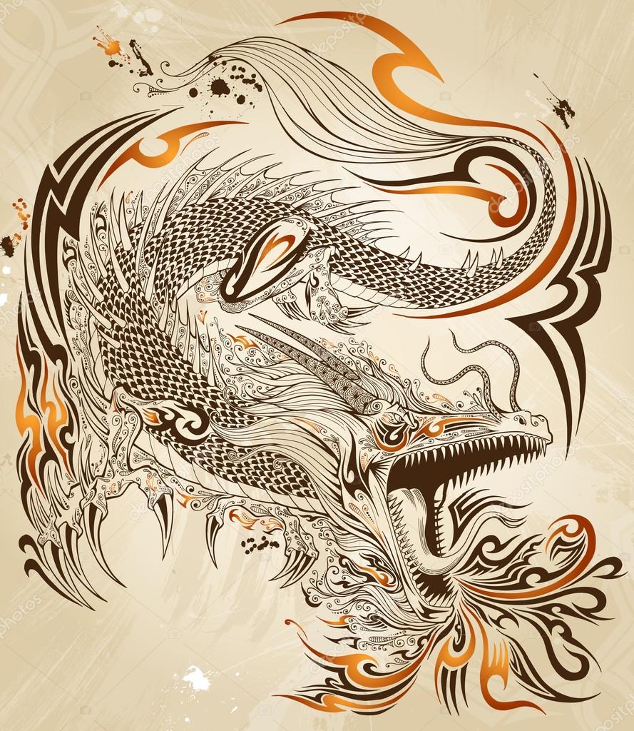 Dragon Doodle Sketch Tattoo Vector Stock Vector Image by ©MisterElements #52908411 Dragon Doodle Sketch Tattoo Vector Stock Vector Image by ©MisterElements #52908411