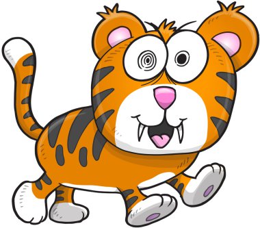 deli deli kaplan vektör çizim sanat