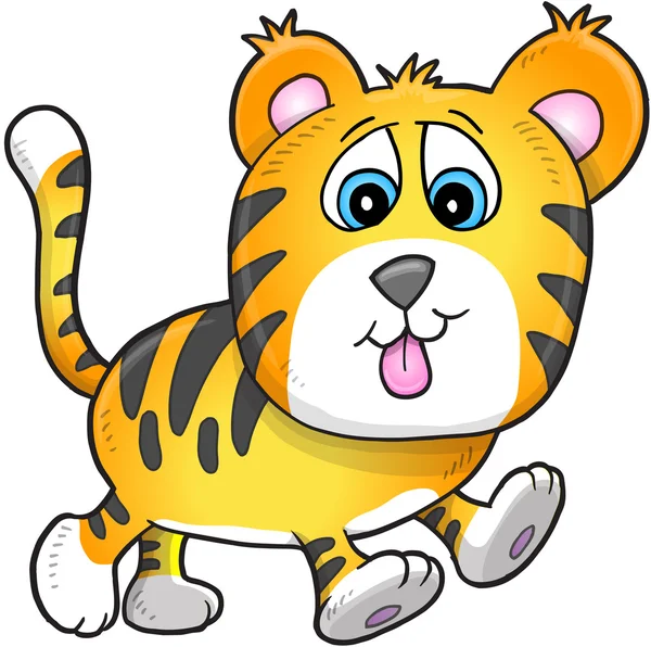 Ładny tygrysa cub wektorową ilustracja — Wektor stockowy