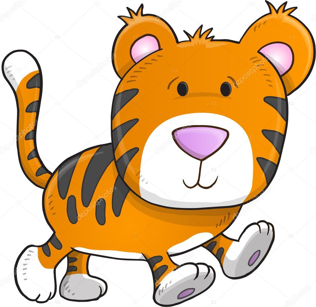 Cute Tiger Vector Illustration Art